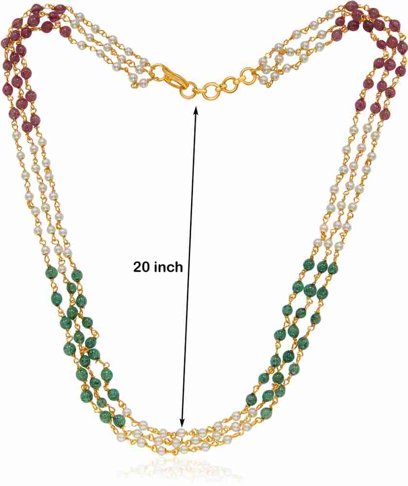 PEORA Traditional Mala Brass Necklace Price in India Buy PEORA