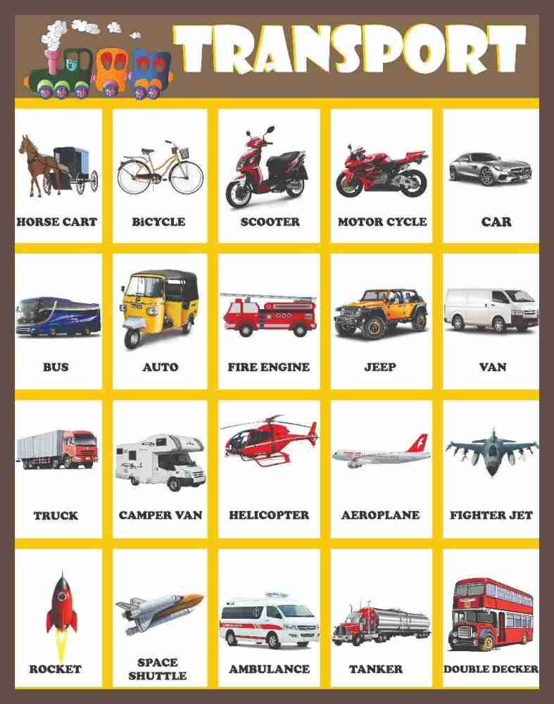 Buy SDS Learning Vehicles Chart for Kids (Reading & Writing) Online at Low  Prices in India 