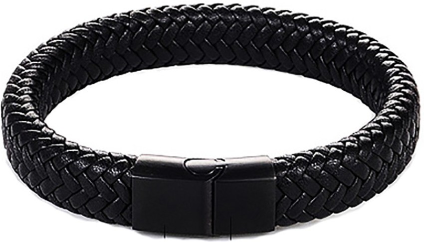 HIGAR Unique Braided Leather Stainless Steel Magnetic Clasp