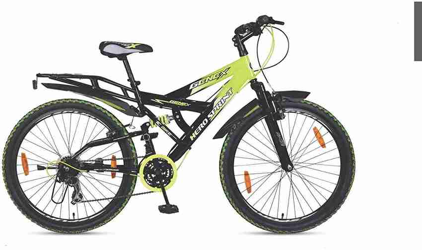 HERO Genex IBC Dual Suspension Bike For Adults Green Black 26 T