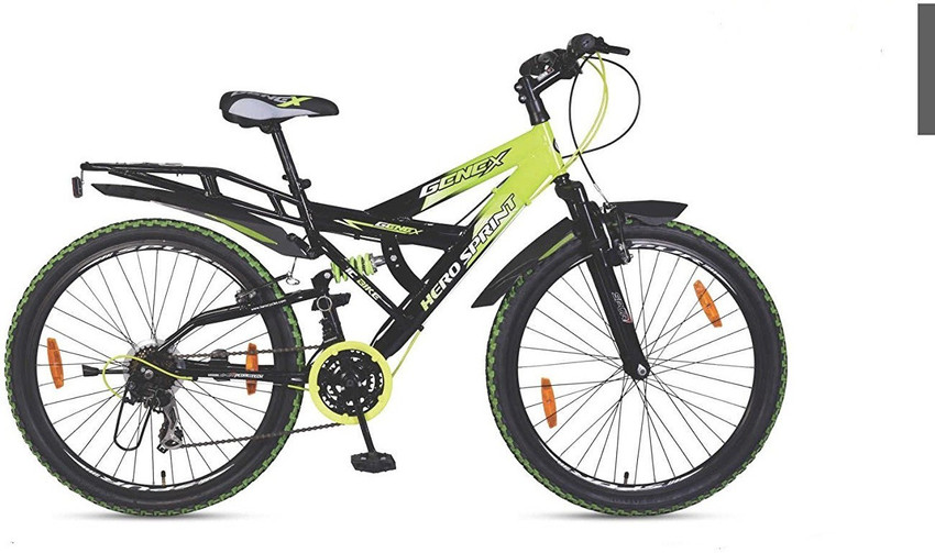 HERO Genex IBC Dual Suspension Bike For Adults Green Black 26 T Mountain Hardtail Cycle Price in India Buy HERO Genex IBC Dual Suspension Bike For Adults Green Black 26