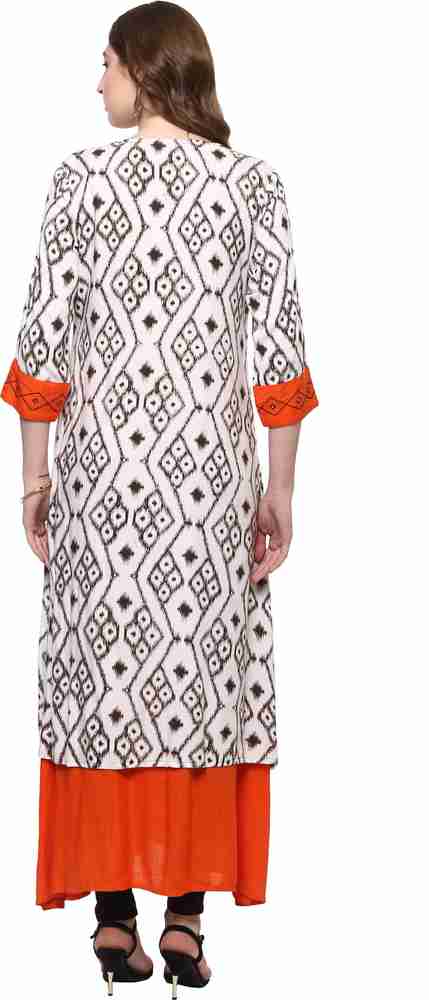 La Firangi Women Printed Frontslit Kurta Buy La Firangi Women