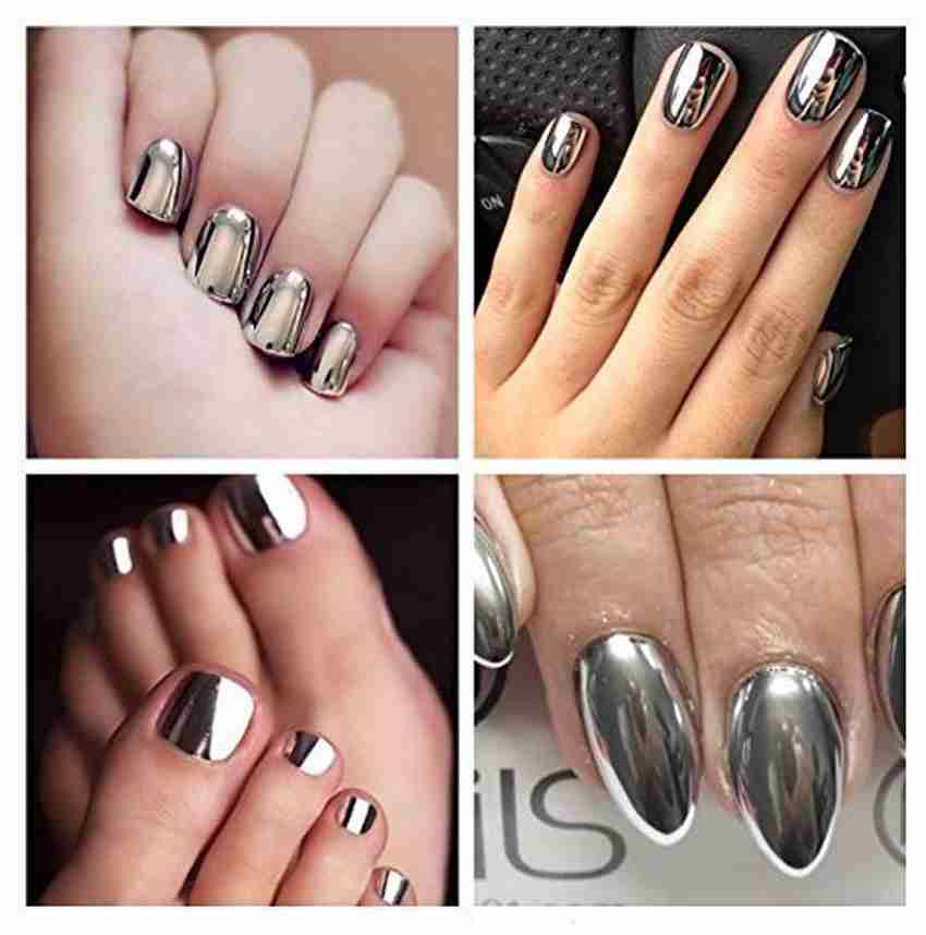 Silver metallic nail stickers hotsell