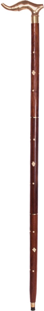 DAMDAR ONLINE BAZAAR Wooden & Brass Folding Walking Stick / Stik / Cane /  Chadi {Size(Inch):36.2x4.9x1 / Weight(Grams):480} Walking Stick Price in  India - Buy DAMDAR ONLINE BAZAAR Wooden & Brass Folding