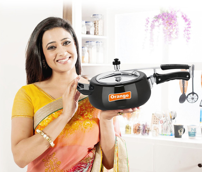 ORANGE HARD ANODIZED INNER LID 3.5 lTR PRESSURE COOKER BALENO