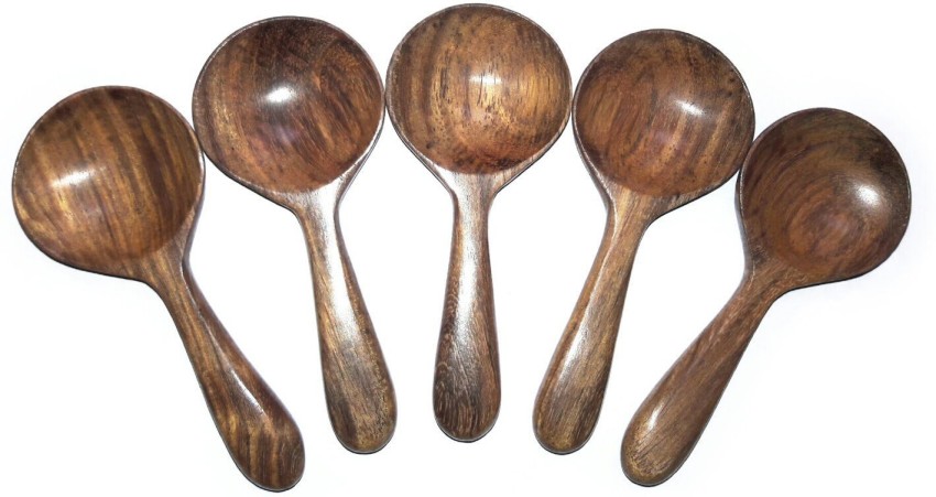 Handcrafted Neem Wood Masala Spoons: Set of 6