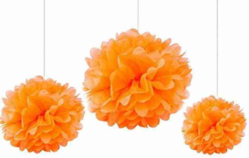 20 Orange Tissue Pom Poms