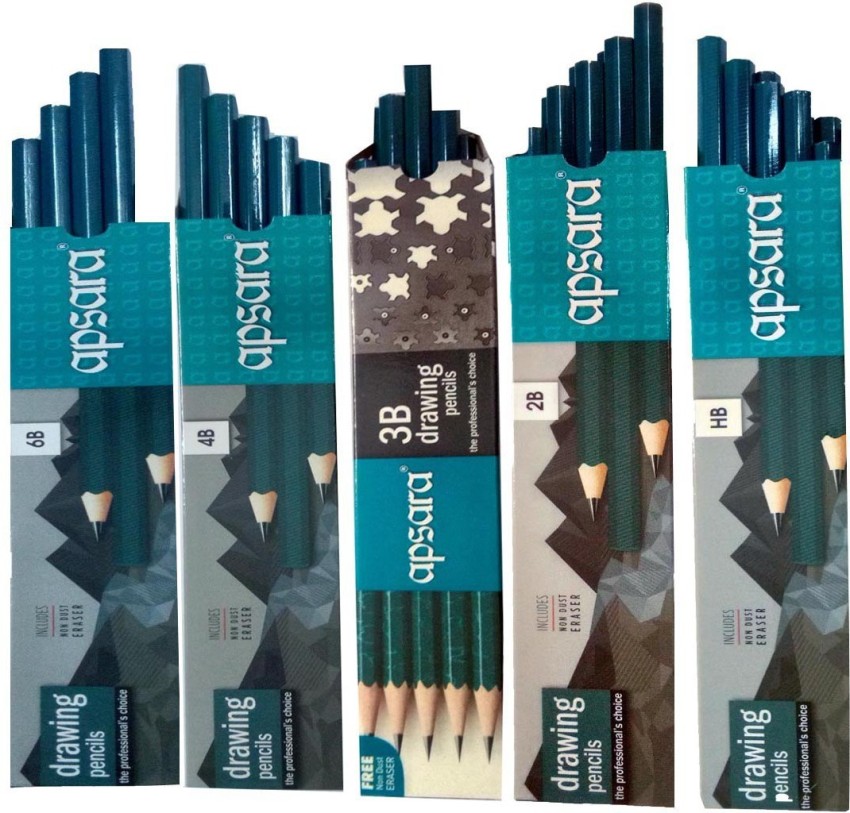Apsara Drawing Pencils (Lead Size: 2B) (Pack of 1)