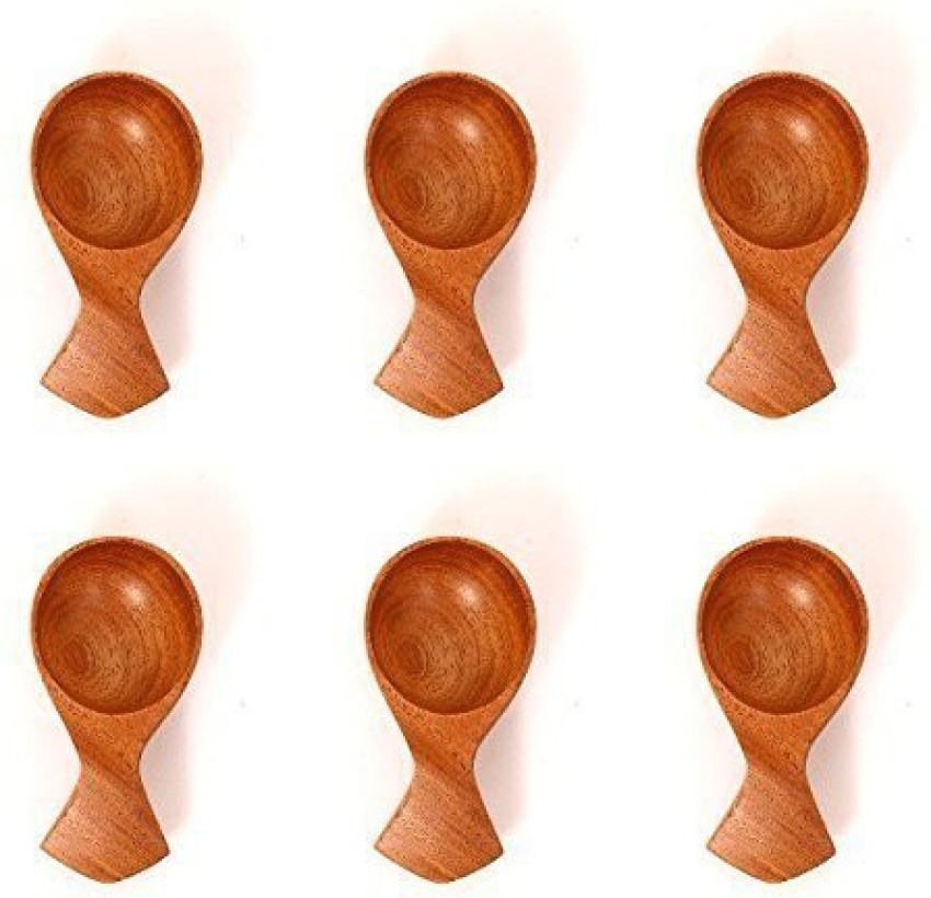 Handcrafted Neem Wood Masala Spoons: Set of 6