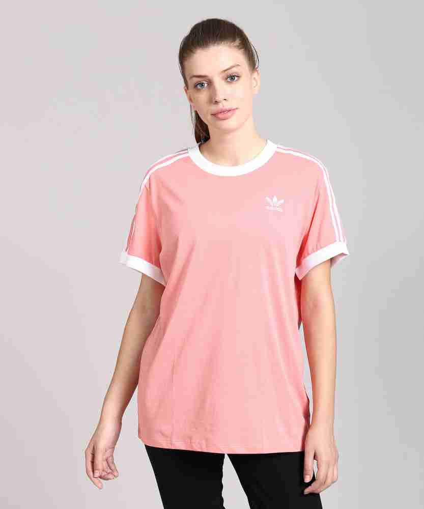 Pink adidas t shirt womens best sale