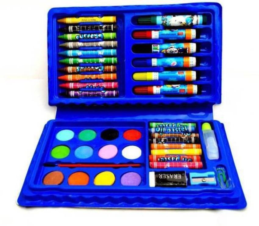 VICHITRA SALES 42 pcs Color Set Crayon Color Oil Pestal  Sketch Pen Water Color with Brush - COLOUR SET