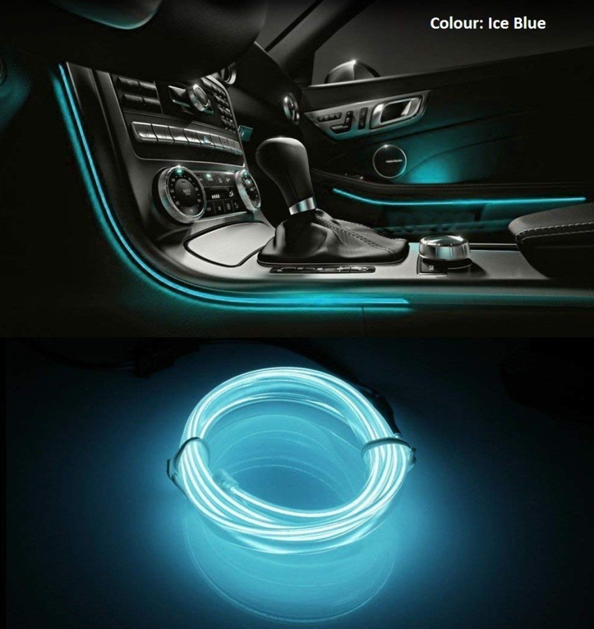 DYstyle 12V EL Car interior Light LED Glowing Electroluminescent EL Wire  For Automotive Interior Car Cosplay Decoration 
