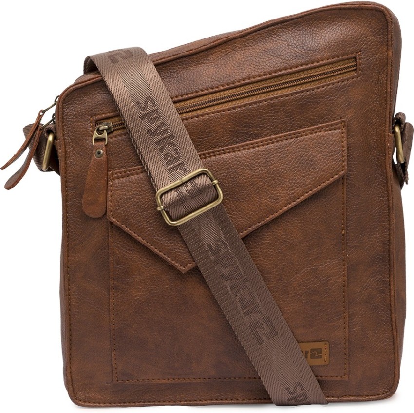 spykar sling bag brown