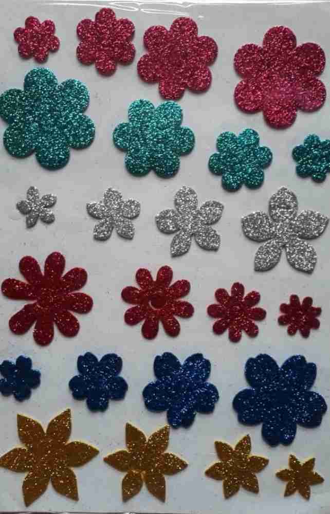  Stickers Glitter Pack 10 Sheets Pretty Flower Ribbon