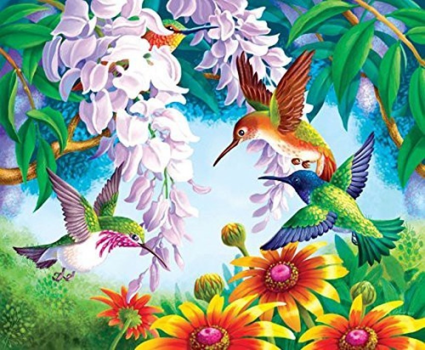 Wooden Jigsaw Puzzle 1000 Pieces, Hummingbird and Flower