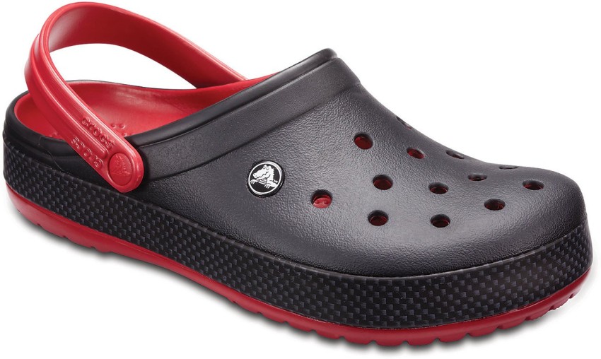 Black and store red crocs