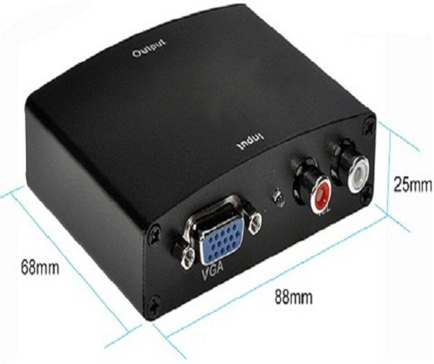 APLINK VGA to HDMI Converter Metal Box HDTV with 5V Power ADEPTER