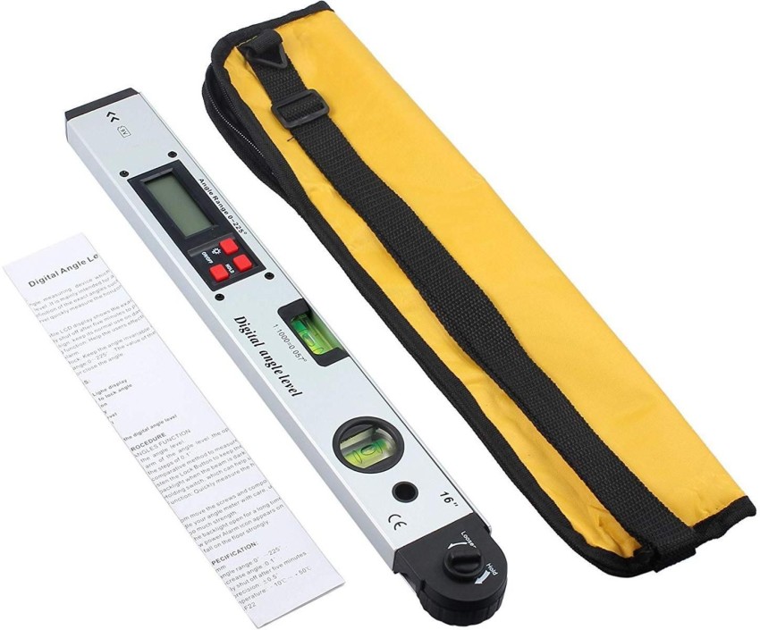 16-inch Digital Spirit Level and Protractor, Torpedo Level, Inclinometer  Angle Gauge Finder Bubbles Magnetic Base with Backlight