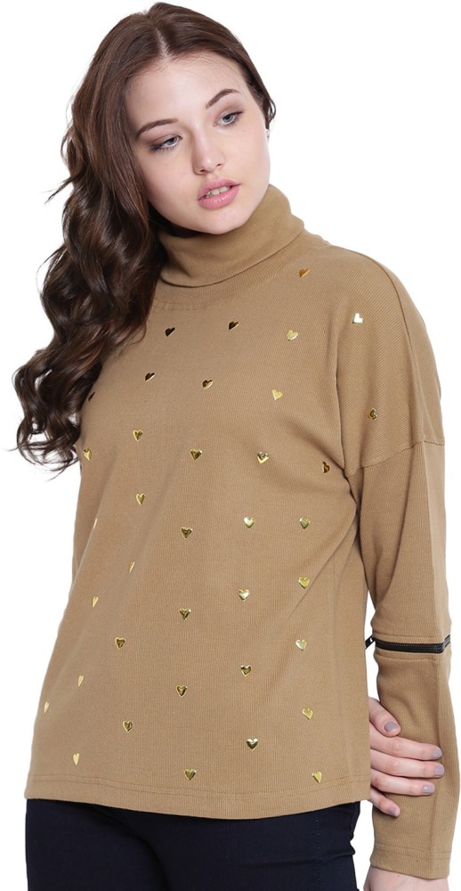 Buy online Turtle Neck Heart Embellished Sweatshirt from jackets and  blazers and coats for Women by Texco for ₹560 at 84% off