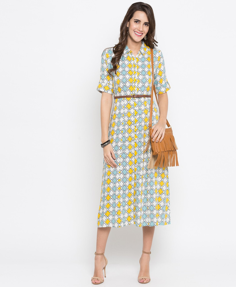 FBB -ATEESA Women A-line Multicolor Dress - Buy FBB -ATEESA Women A-line  Multicolor Dress Online at Best Prices in India | Flipkart.com