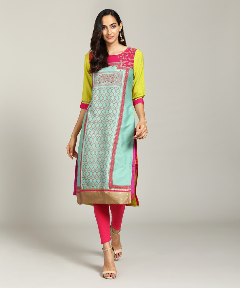 W Women Printed Straight Kurta Buy GREEN W Women Printed Straight Kurta Online at Best Prices in India Flipkart