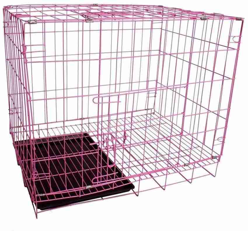 SRI Folding Metal Crate Cage Single Door with Removable Tray Dog Cat House Price in India Buy SRI Folding Metal Crate Cage Single Door with Removable Tray Dog Cat House online