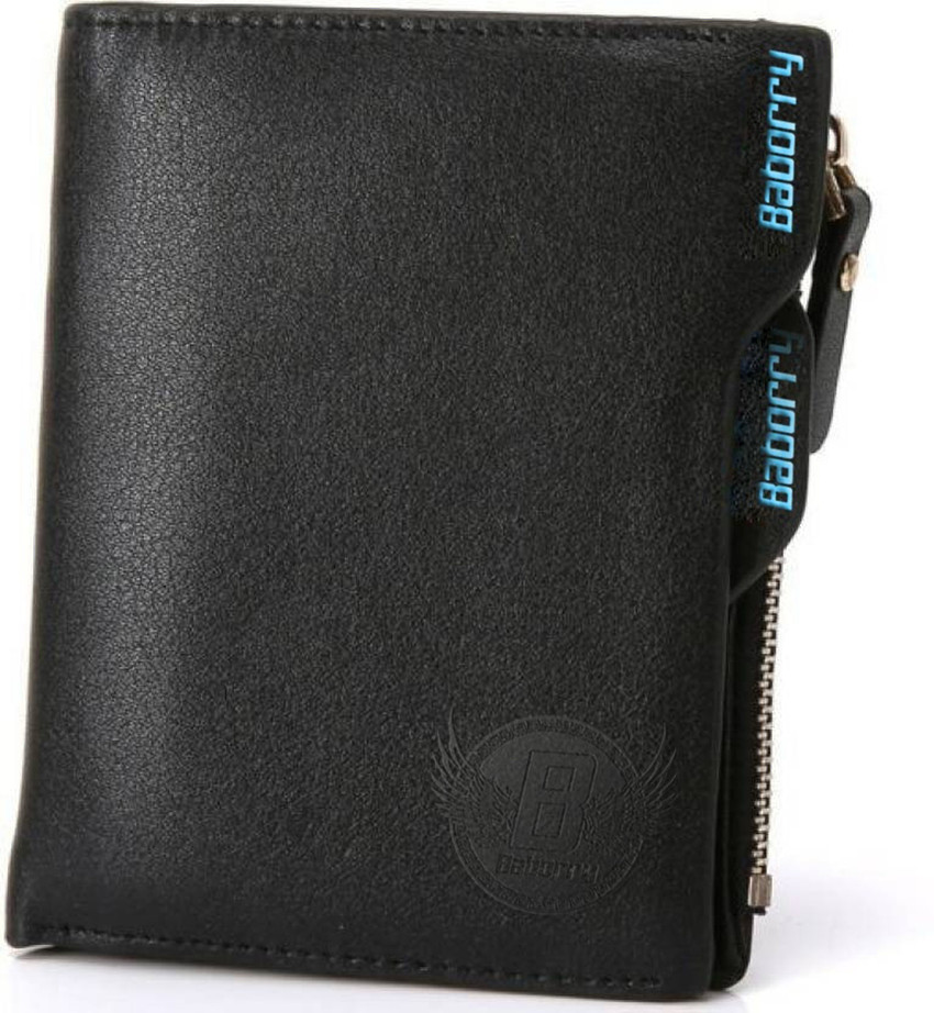 BABORRY Men Casual Black Genuine Leather Wallet Black Price in India Flipkart