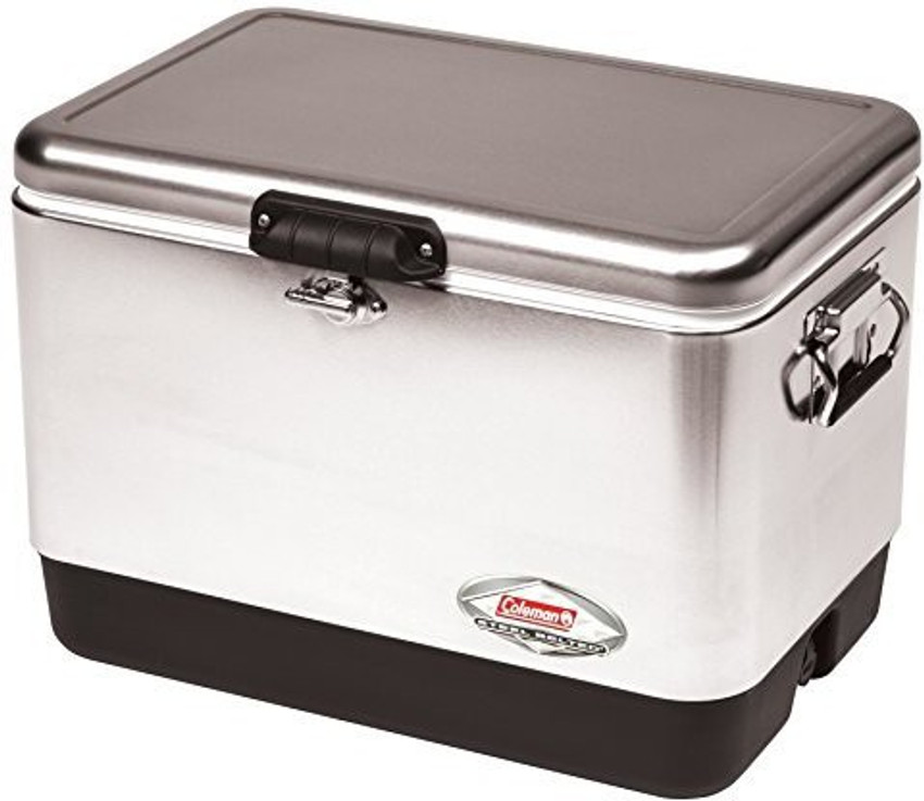 COLEMAN Steel-Belted Portable Cooler, 54 Quart, Stainless Steel 