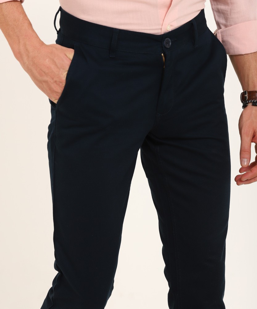 Buy Roadster Time Travlr Men Navy Blue Slim Fit Sustainable Chinos   Trousers for Men 2290971  Myntra