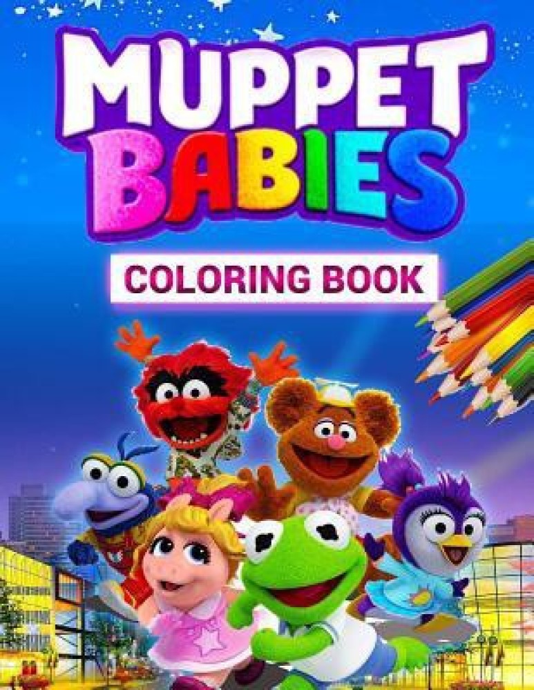 Muppet Babies Dakin Kermit Plush With Muppet Babies Golden Book Deluxe  Color and Activity Book Set 