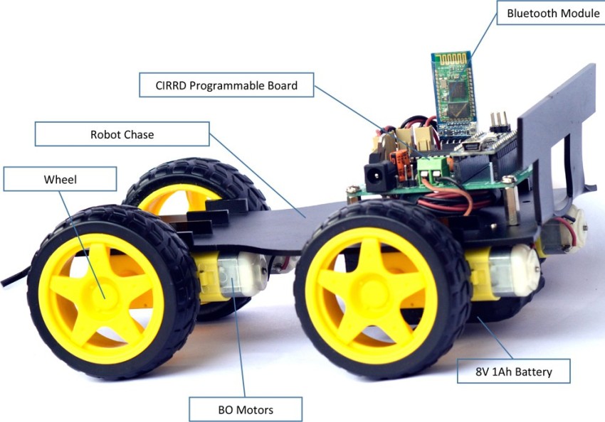 cirrd Bluetooth Controlled Robot DIY STEM Project Kit using Arduino -  Programmable Robot for Students - Bluetooth Controlled Robot DIY STEM  Project Kit using Arduino - Programmable Robot for Students . Buy
