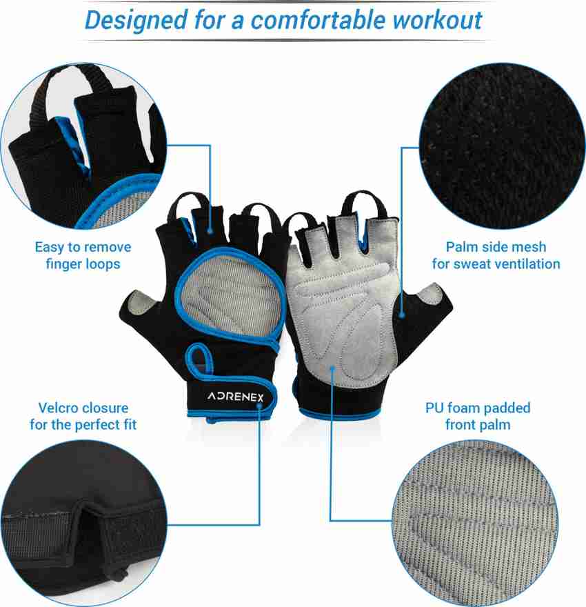 Adrenex by Flipkart Foam Padded Open Cut Gym Fitness Gloves with Wrist Support
