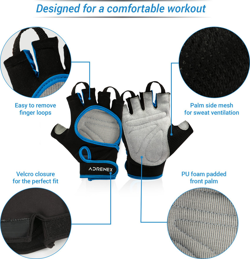 Adrenex by Flipkart Foam Padded Open Cut Gym Fitness Gloves