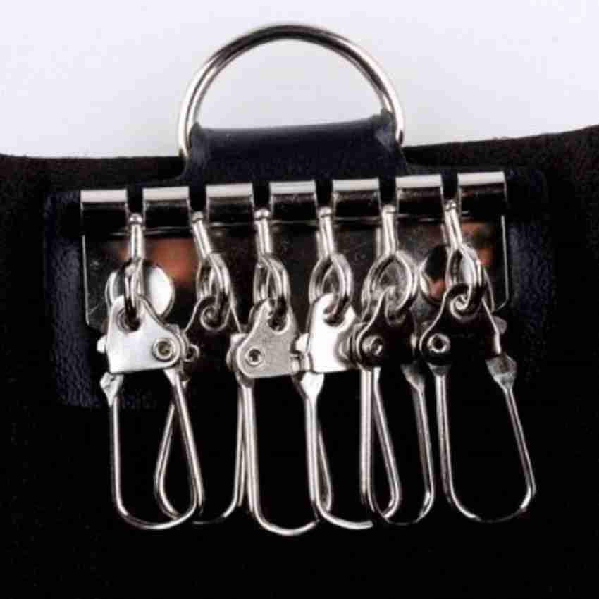 Productmine Keychain Pouch with 6 Clip Hook Key Holder Leather Key