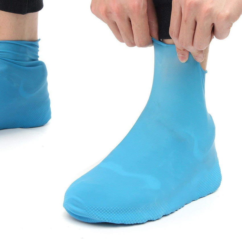 Nucarture Outdoor Antiskid Waterproof Reusable Rubber Rain Boots Cover for Men and Women BLUE MEDIUM Silicone BLUE PINK Boots Shoe Cover Flat Shoe Cover Price in India Buy Nucarture Outdoor Antiskid W...