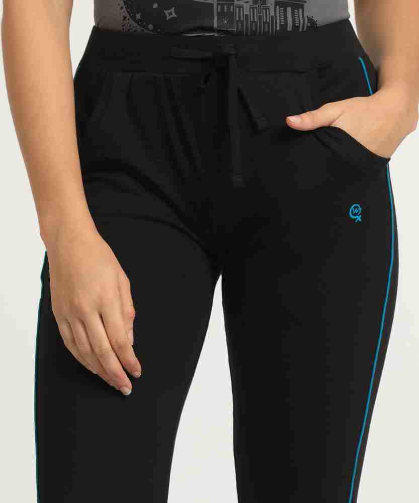 Macrowoman W-Series Solid Women Black Track Pants - Buy BLACK Macrowoman W- Series Solid Women Black Track Pants Online at Best Prices in India