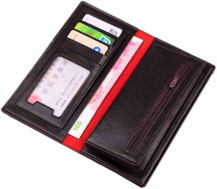 WOERFU Original Leather Pan Credit Card Licence Cash Mobile upto 5.5 Holder multi pocket Wallet purse Brown Price in India Flipkart