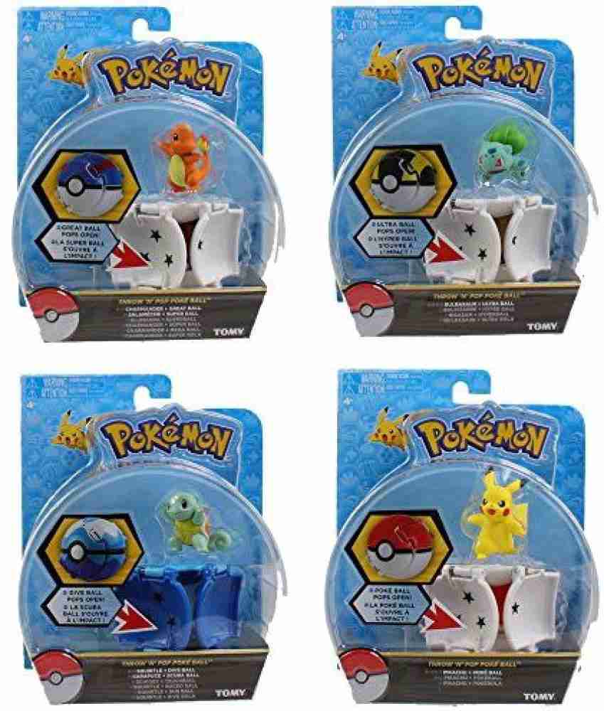 4 Piece Throw Poke Ball with Action Figure Toy Algeria