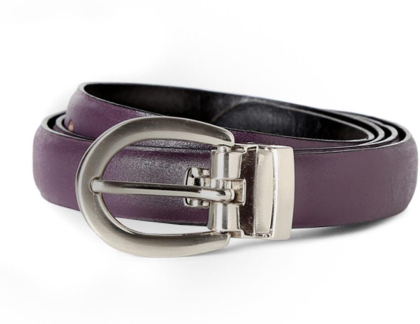 LOUIS PHILIPPE Women Casual Purple Genuine Leather Reversible Belt Purple -  Price in India