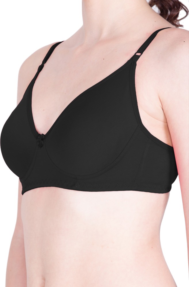 Buy Bralux Bela T-Shirt Bra Skin - Melange Black Set Of 2 online