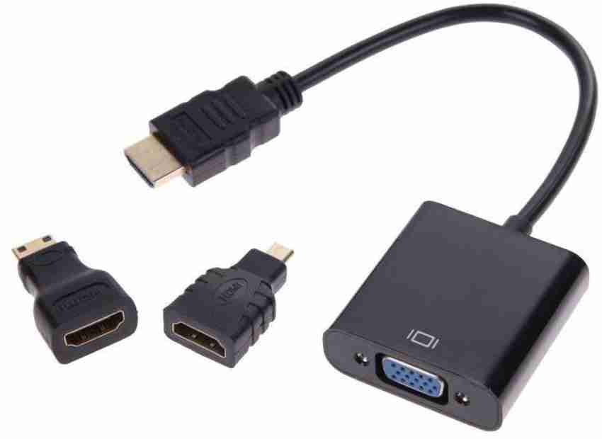 microware HDMI Cable 0.015 m Micro HDMI Mini HDMI HDMI to VGA