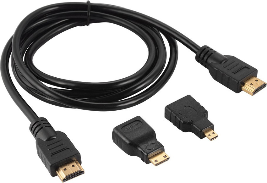 microware HDMI Cable 1.5 m 3in1 HDMI Male to Male Cable 1.5M with