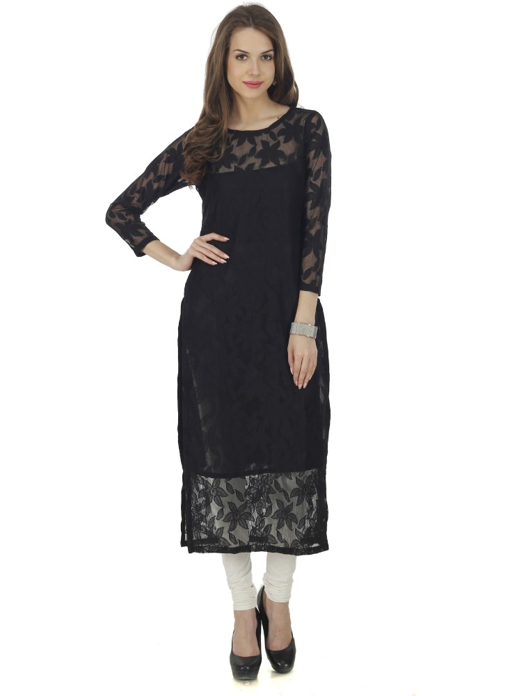 The bebo black crepe straight clearance kurti