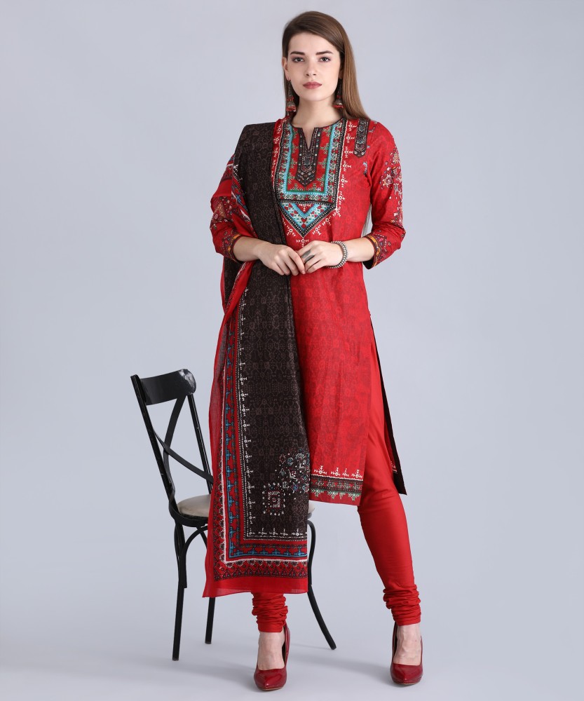 BIBA Printed Kurta Churidar Dupatta Set Buy RED BIBA Printed Kurta Churidar Dupatta Set Online at Best Prices in India Flipkart