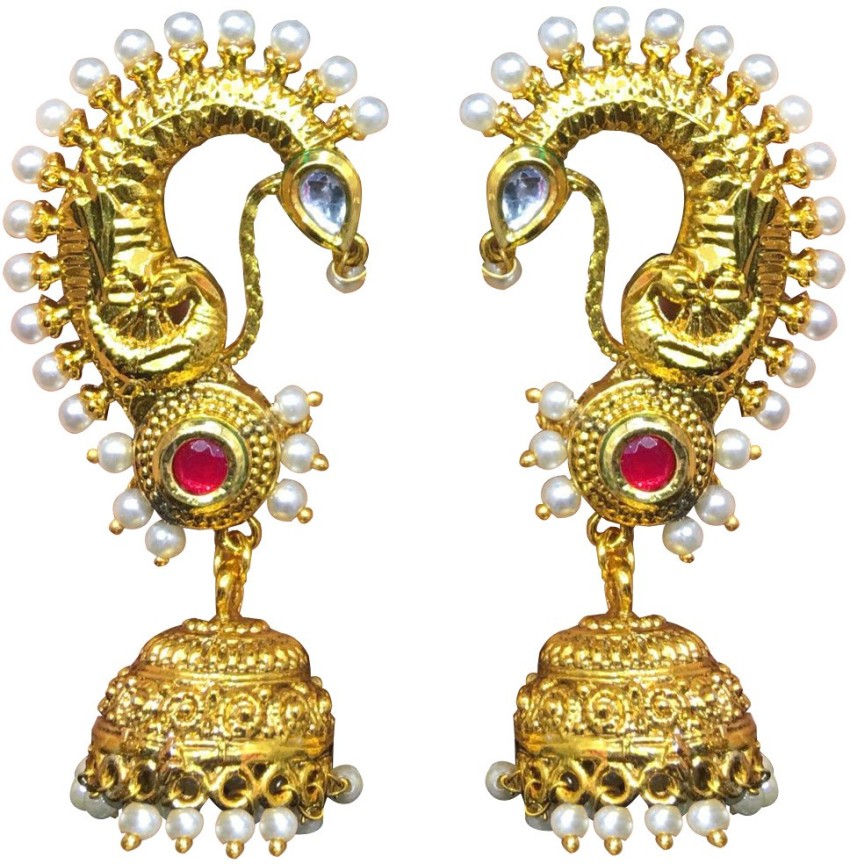 Full kaan jhumkas  Gold jewelry fashion Bridal gold jewellery designs  Traditional jewelry