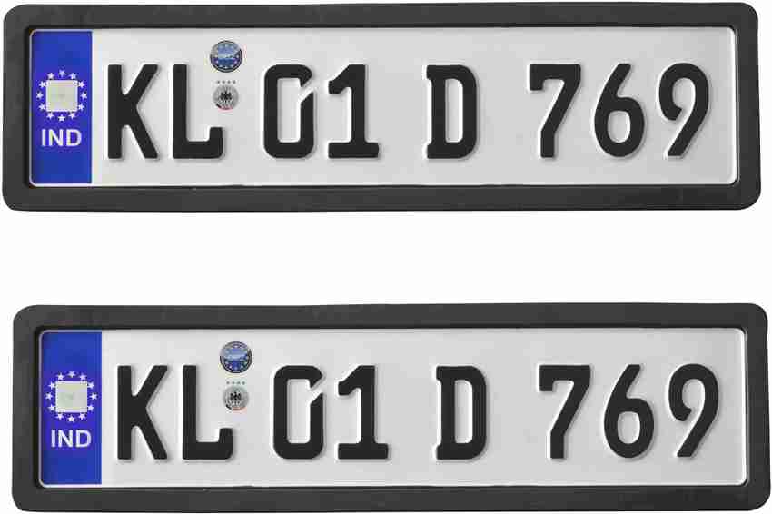 Orbiz CAR NUMBER PLATE FRAME SET front and Rear Black Color Car