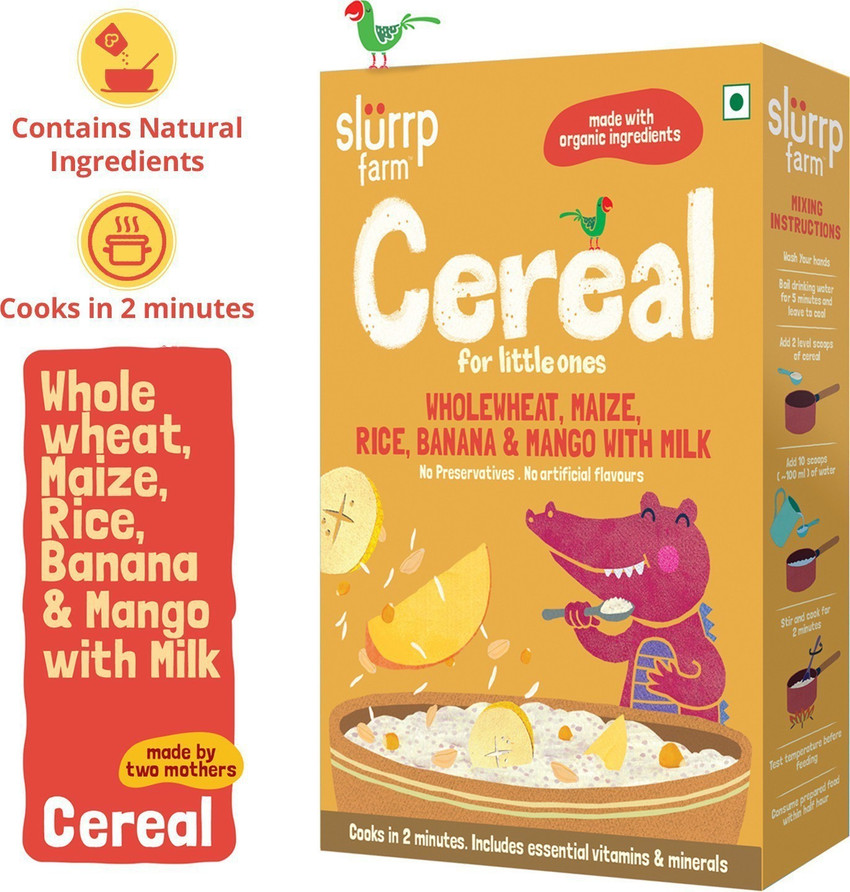 Slurrp Farm Cereal Wholewheat Maize Rice Banana Mango Cereal