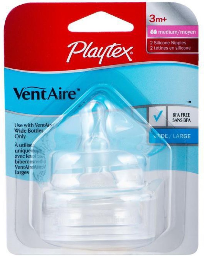 Playtex Ventaire Nipple 2pk (0-3M) - Wide Neck New Born Flow Nipple Price  in India - Buy Playtex Ventaire Nipple 2pk (0-3M) - Wide Neck New Born Flow  Nipple online at