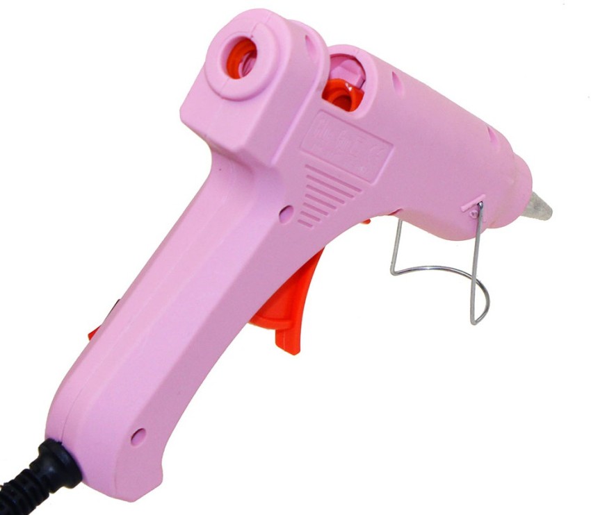 Hot Glue Gun (20w) (Pink) with Switch, Free 12pcs Glue Sticks