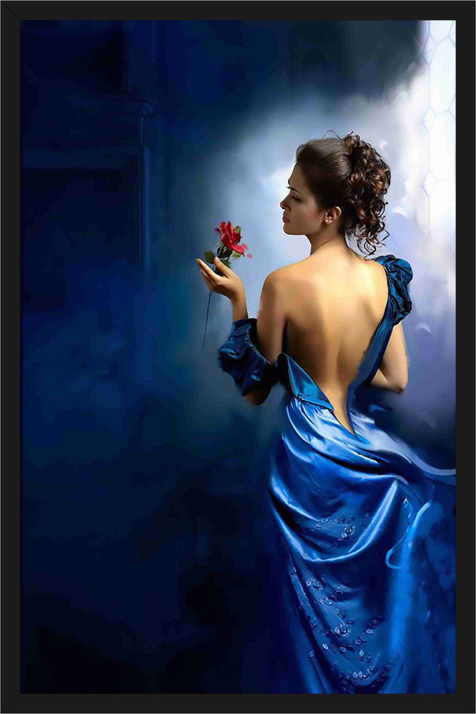 Hot and Beautiful Girl Painting Poster with Frame Gloss Lamination 14X20 Inch without Glass Fine Art Print Art Paintings Nature posters in India Buy art film design movie music